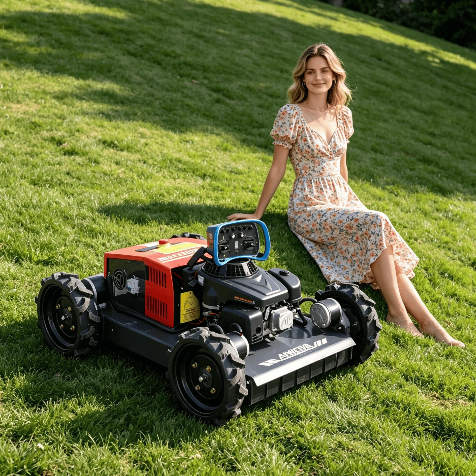 Customized petrol powered robot lawn mower wireless remote four wheel drive rough terrain grass cutter for residential yard frui
Customized petrol powered robot lawn mower wireless remote four wheel drive rough terrain grass cutter for residential yard frui