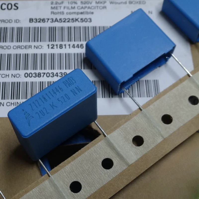 5PCS 2.2uf 520v 2u2 225 22MM film capacitor B32673A5225K503
5PCS 2.2uf 520v 2u2 225 22MM film capacitor B32673A5225K503