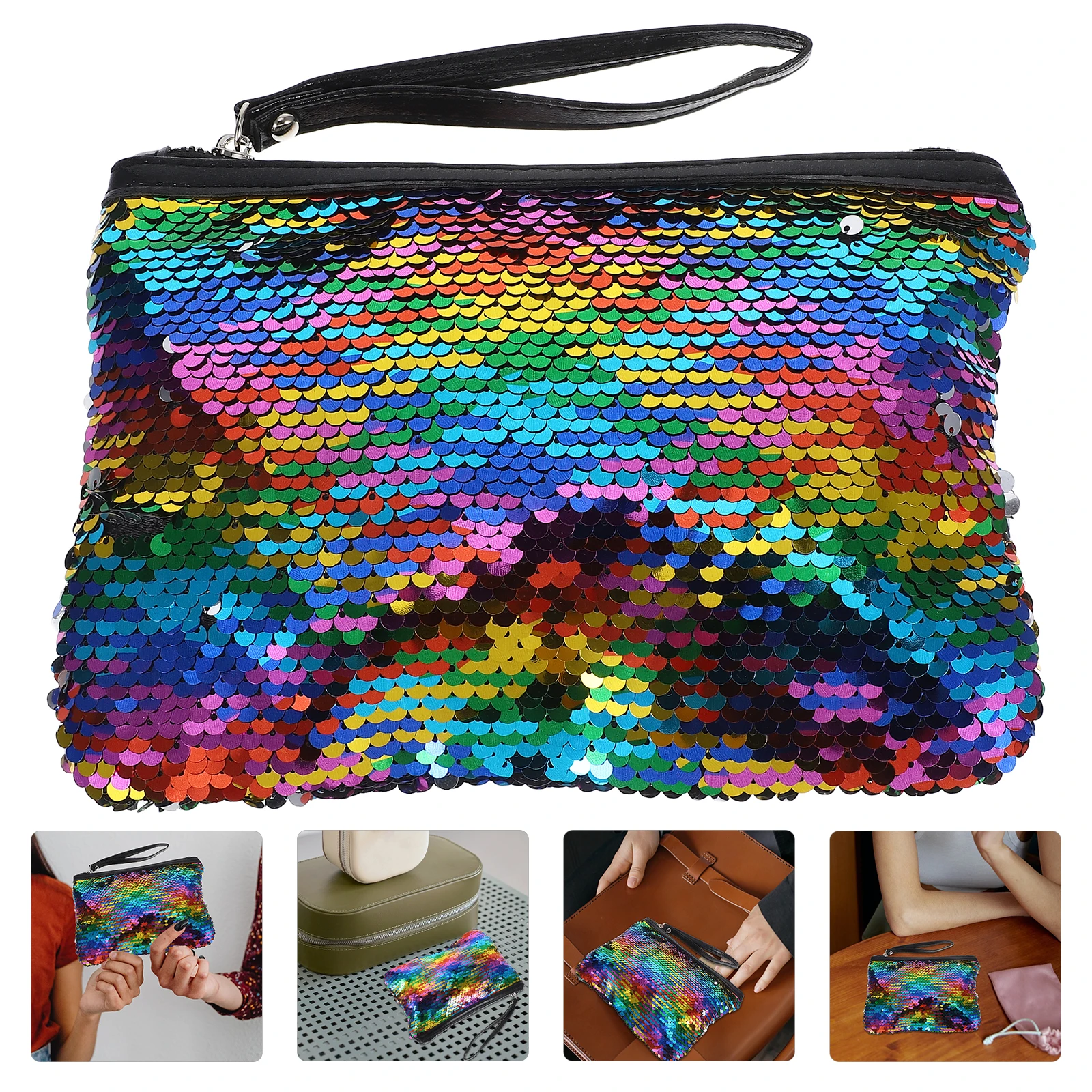 Sequin Bag Travel Makeup Organizer Pouch Premium Material Durable Chic Unique Design Zipper Protection Small Size Gift 
Sequin Bag Travel Makeup Organizer Pouch Premium Material Durable Chic Unique Design Zipper Protection Small Size Gift
