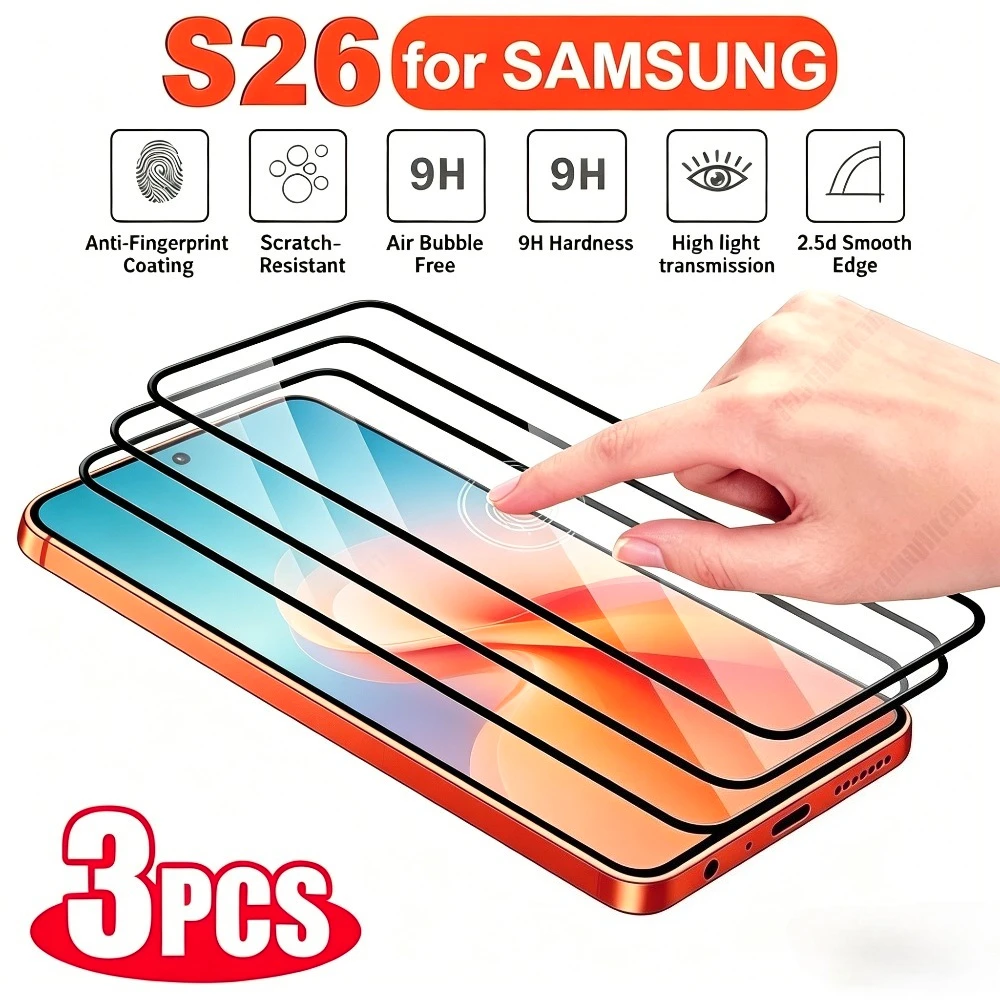 3Pcs Full Cover HD Screen Protector for Samsung Galaxy S26 S25 S24 Ultra S23 S22 S21 Plus S25 S24 FE 9H Hardness Tempered Glass
3Pcs Full Cover HD Screen Protector for Samsung Galaxy S26 S25 S24 Ultra S23 S22 S21 Plus S25 S24 FE 9H Hardness Tempered Glass