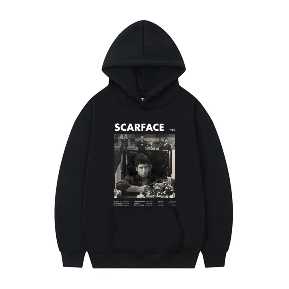 90s Vintage Movie Scarface Tony Montana Al Pacino Graphic Hoodie Men Women Casual Fleece Pullover Male Hip Hop Oversized Hoodies
90s Vintage Movie Scarface Tony Montana Al Pacino Graphic Hoodie Men Women Casual Fleece Pullover Male Hip Hop Oversized Hoodies
