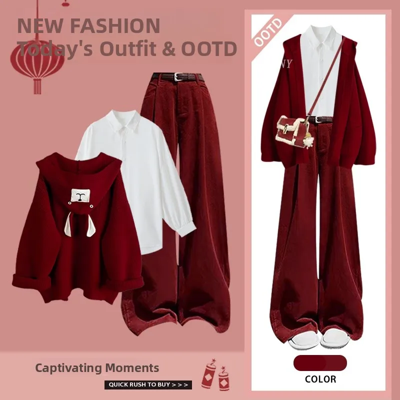 Autumn Winter Women's Fashion Set Casual New Year Style Jacket Base Layer Inner Wear Matching Versatile Casual Pants Three Pi...
Autumn Winter Women's Fashion Set Casual New Year Style Jacket Base Layer Inner Wear Matching Versatile Casual Pants Three Pi...