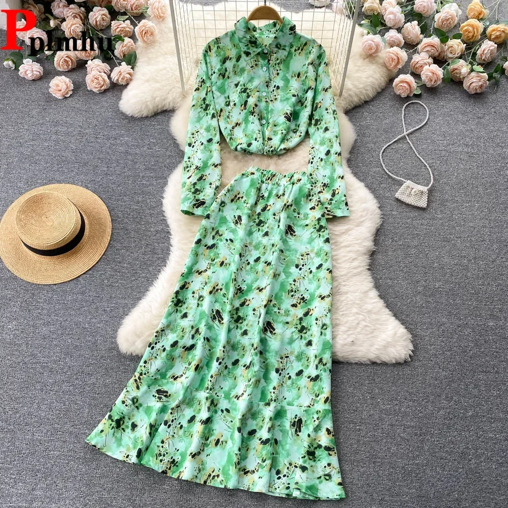 Tie Dye Design Floral Printed Skirt Suits A-line Ruffle Midi Dress Women Casual Long Sleeve Shirts Outfits Boho 2 Piece Sets
Tie Dye Design Floral Printed Skirt Suits A-line Ruffle Midi Dress Women Casual Long Sleeve Shirts Outfits Boho 2 Piece Sets