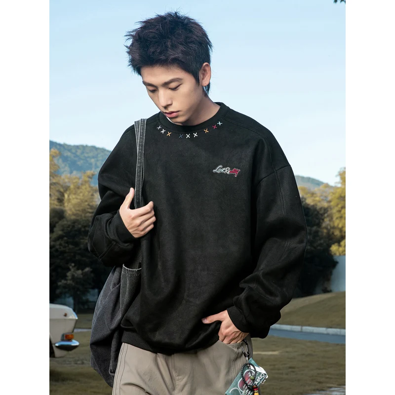 TFETTERS 2025 осень-зима, новый 3D-дизайн со вставками, мужская толстовка из искусственной замши с круглым вырезом, красочная вышивка, свободный пуловер
TFETTERS 2025 осень-зима, новый 3D-дизайн со вставками, мужская толстовка из искусственной замши с круглым вырезом, красочная вышивка, свободный пуловер