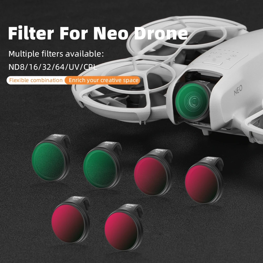 Drones Lens Filters For DJI Neo ND Filter Set CPL UV ND8 ND16 ND32 Camera Filters Kit For DJI Neo Accessories
Drones Lens Filters For DJI Neo ND Filter Set CPL UV ND8 ND16 ND32 Camera Filters Kit For DJI Neo Accessories
