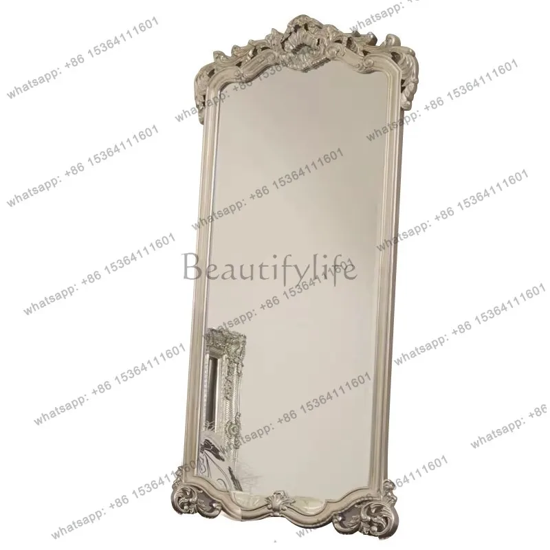 European cream style premium floor mirror carved wall hanging bedroom cloakroom full-length mirror
European cream style premium floor mirror carved wall hanging bedroom cloakroom full-length mirror