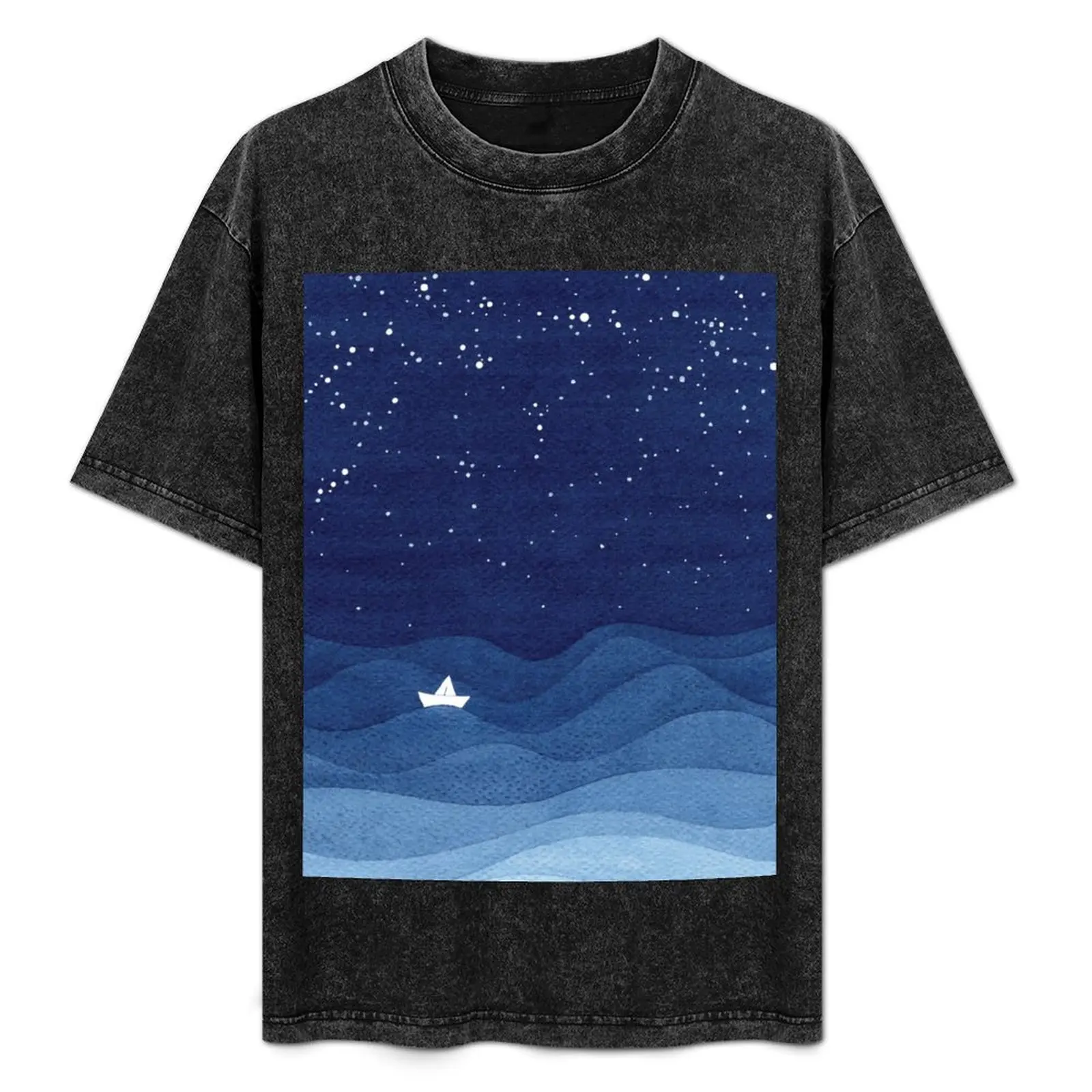 blue ocean waves, sailboat ocean stars T-Shirt Retro Style Print Casual Top
blue ocean waves, sailboat ocean stars T-Shirt Retro Style Print Casual Top