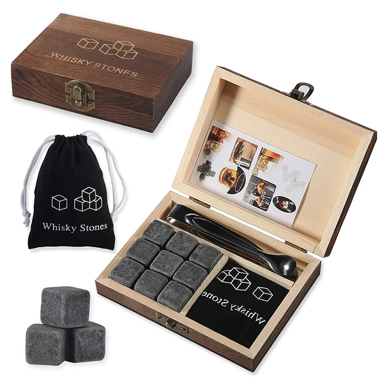 9 PCS Whisky Ice Stones Reusable Ice Cubes Bar Tools Whiskey Cooling Ice Stones Gifts For Whisky Lovers Stone Wooden Box Set
9 PCS Whisky Ice Stones Reusable Ice Cubes Bar Tools Whiskey Cooling Ice Stones Gifts For Whisky Lovers Stone Wooden Box Set