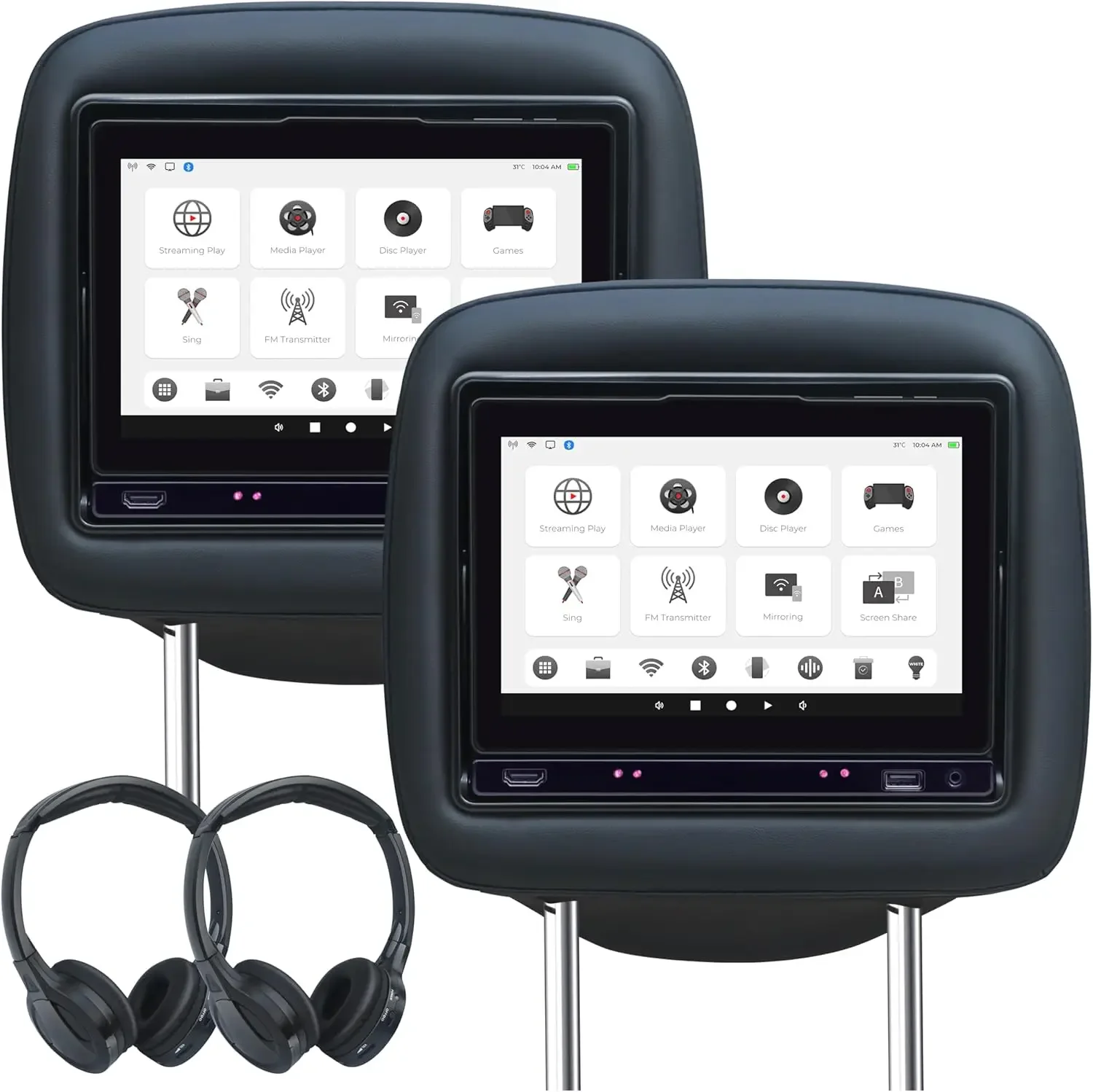 2025 Hot Selling High Performance Rear Seat Display With Entertainment System for Tesla Dual Headrest Replacement Dual Screen