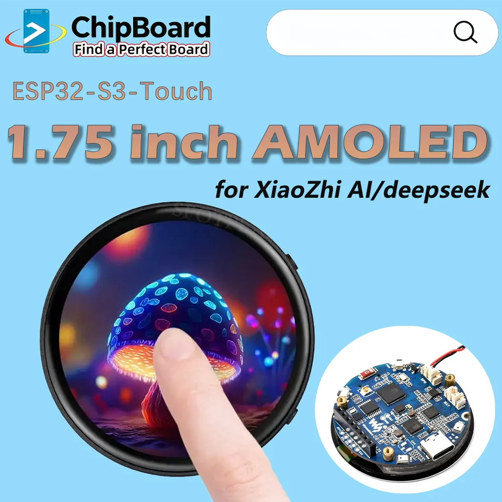 ESP32-S3-AMOLED-1.75 inch Touch Screen 1.75inch Display Development Board SD slot 6-axis sensor For Xiaozhi AI Deepseek
ESP32-S3-AMOLED-1.75 inch Touch Screen 1.75inch Display Development Board SD slot 6-axis sensor For Xiaozhi AI Deepseek