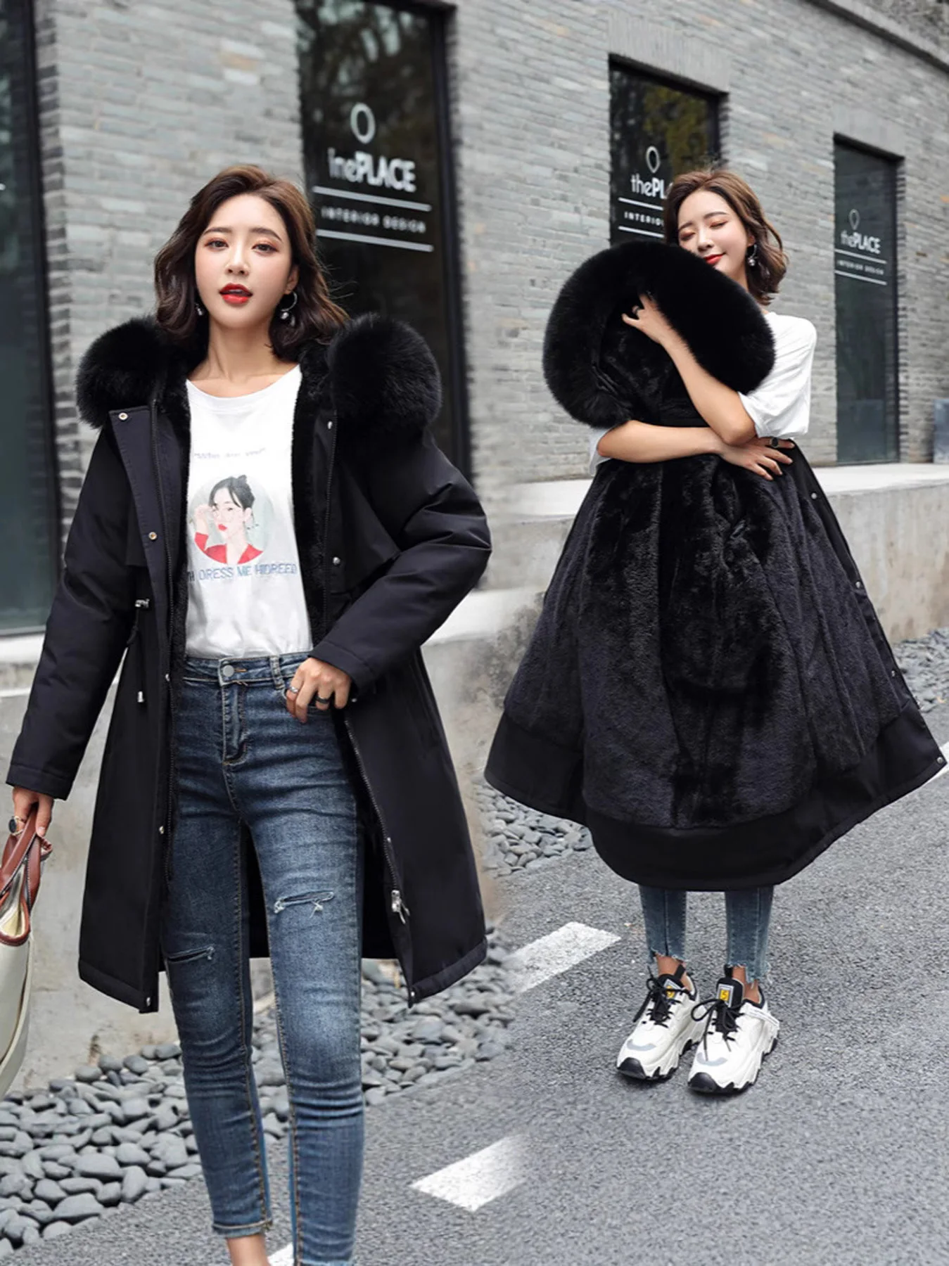 Winter Long Parka For Women New Thick Warm Fur Collar Hooded Jacket With Wool Liner Fashion Snow Wear Coat
Winter Long Parka For Women New Thick Warm Fur Collar Hooded Jacket With Wool Liner Fashion Snow Wear Coat