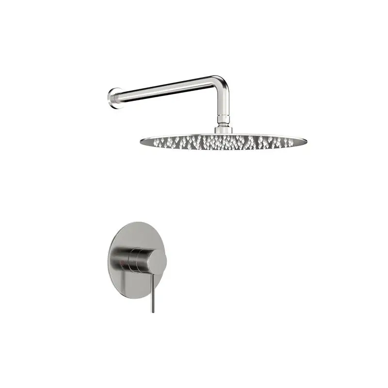 Shower Faucet Set with 10-Inch Rainfall Shower Head and Valve in Brushed Nickel Finish
Shower Faucet Set with 10-Inch Rainfall Shower Head and Valve in Brushed Nickel Finish