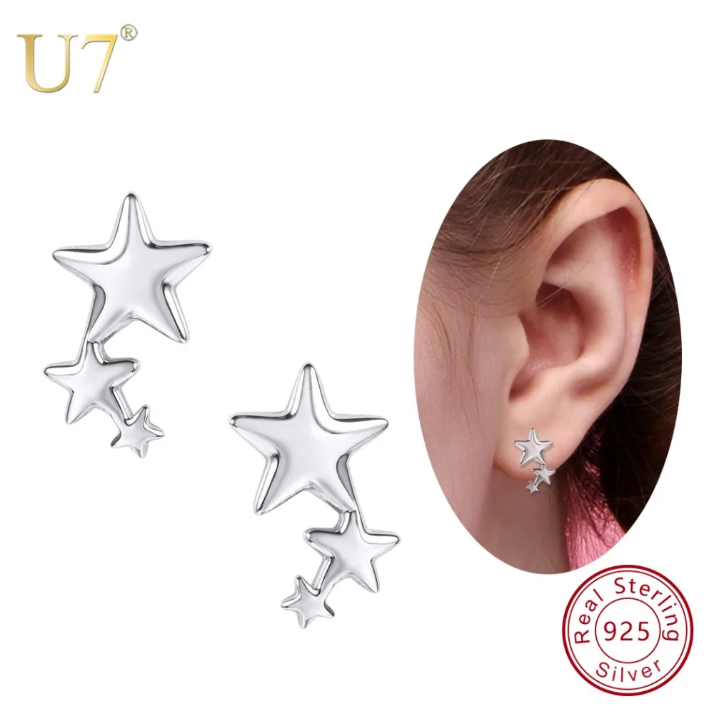 U7 925 Sterling Silver Triple Stars Stud Earring for Woman Push Back Post Elegant Daily Jewelry QC24
U7 925 Sterling Silver Triple Stars Stud Earring for Woman Push Back Post Elegant Daily Jewelry QC24
