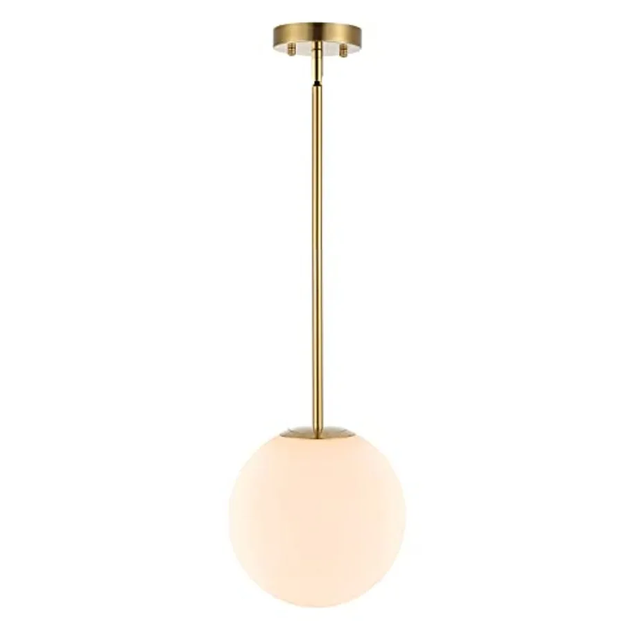 Modern Globe Pendant Light 1-Light Mid Century Chandelier Large 7.87" White Globe Glass Shade Brushed Brass Finished Hanging Li
Modern Globe Pendant Light 1-Light Mid Century Chandelier Large 7.87" White Globe Glass Shade Brushed Brass Finished Hanging Li