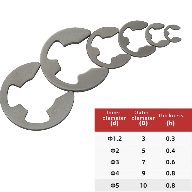 E-type clasp stainless steel circular clamp ring anti-loosening ring shaft fastener circular clamp ring anti-loosening
E-type clasp stainless steel circular clamp ring anti-loosening ring shaft fastener circular clamp ring anti-loosening