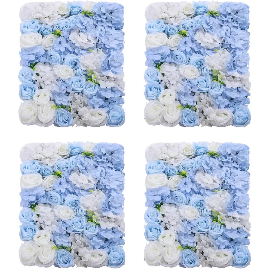 4 Pack Artificial Flower Wall Panels 24 x 16 Blue White Faux Hydrangea and Rose Artificial Flower Backdrop Panels for Wedding P
4 Pack Artificial Flower Wall Panels 24 x 16 Blue White Faux Hydrangea and Rose Artificial Flower Backdrop Panels for Wedding P