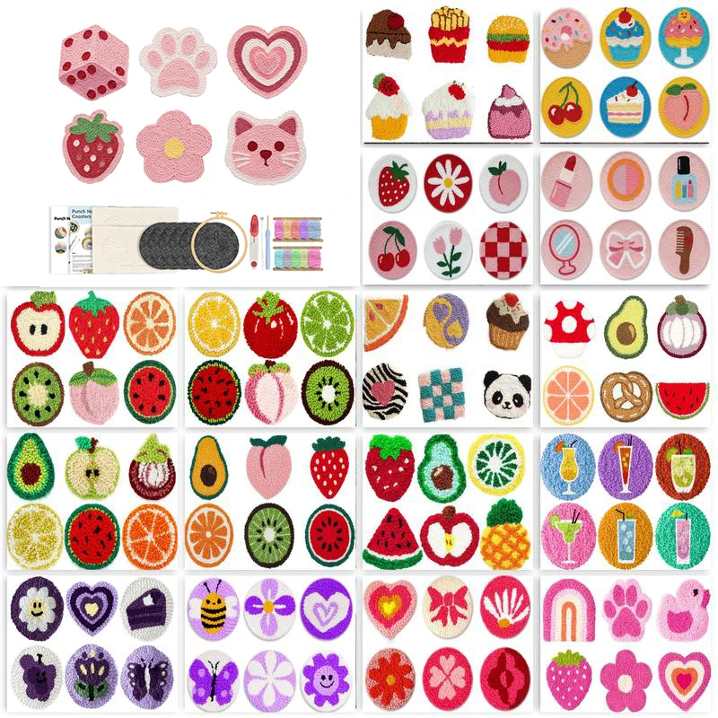 6pcs Punch Needle Embroidery Kit DIY Stitching Coasters Needlecraft Fruit Pattern Tufted Rug Pads with Felt Yarns for Beginners
6pcs Punch Needle Embroidery Kit DIY Stitching Coasters Needlecraft Fruit Pattern Tufted Rug Pads with Felt Yarns for Beginners