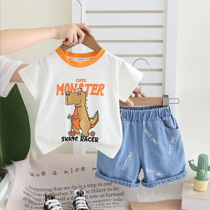 Toddler Baby Boys Outfits Summer Kids Cartoon Dinosaur Print Short Sleeve T-shirts And Shorts Two Piece Sets Boutique Clothing
Toddler Baby Boys Outfits Summer Kids Cartoon Dinosaur Print Short Sleeve T-shirts And Shorts Two Piece Sets Boutique Clothing