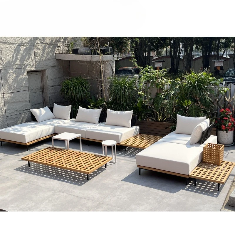 Teak double sofa chair, teak armrests with back cushions, balcony garden leisure furniture
Teak double sofa chair, teak armrests with back cushions, balcony garden leisure furniture