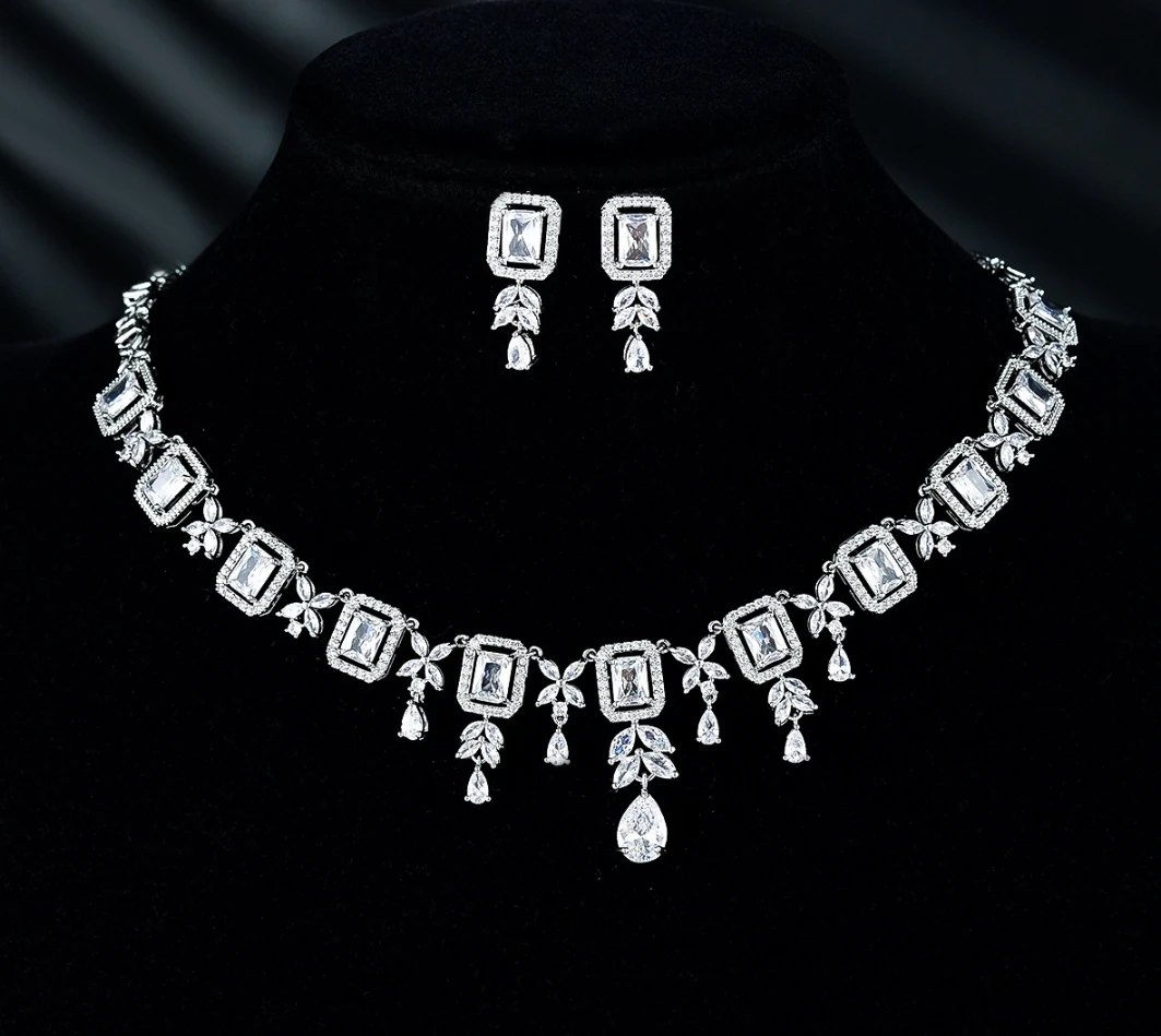 Luxury Jewelry Set For Women Dubai Saudi Zirconia CZ Bridal Necklace Earring Set Evening Dress Party Wedding Jewelry Accessories
Luxury Jewelry Set For Women Dubai Saudi Zirconia CZ Bridal Necklace Earring Set Evening Dress Party Wedding Jewelry Accessories