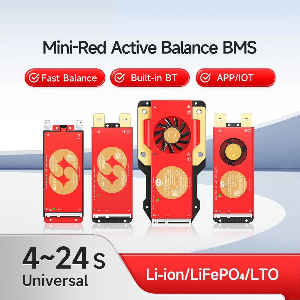 DALY BMS Active Balanced 12V 24V 48V 150A 200A Smart BMS RS485CANBattery Management System with Bluetooth App for Solar/EV
DALY BMS Active Balanced 12V 24V 48V 150A 200A Smart BMS RS485CANBattery Management System with Bluetooth App for Solar/EV