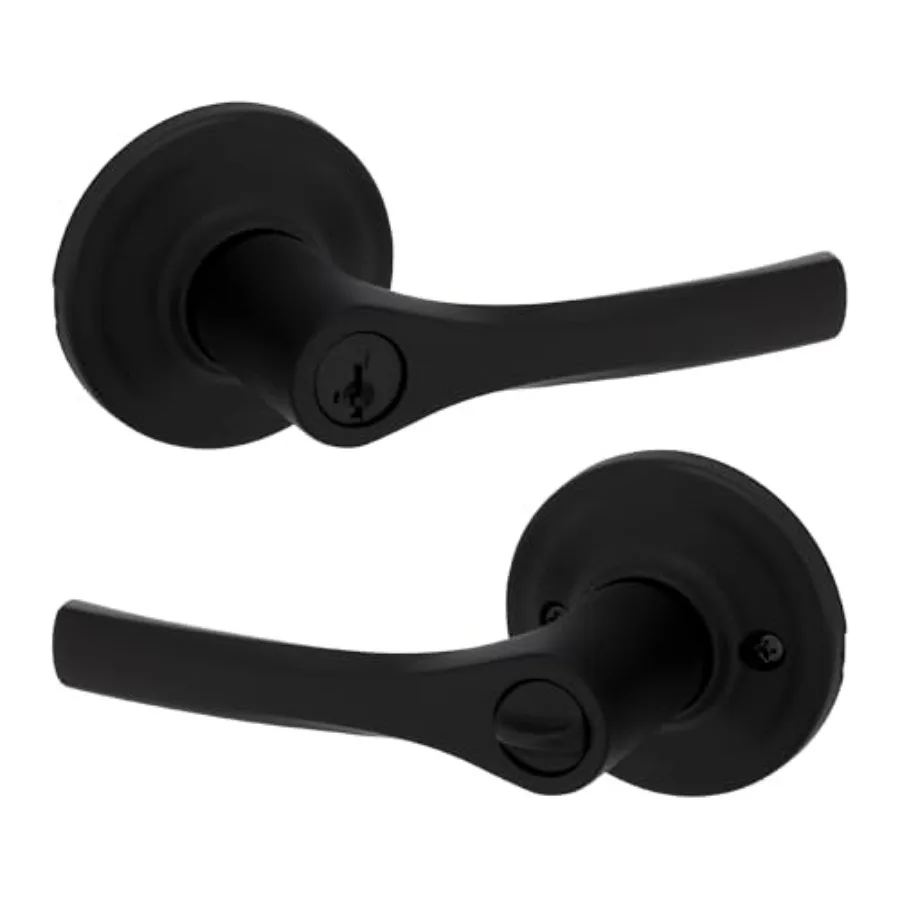 Henley Entry Door Handle with Lock and Key, Secure Keyed Reversible Lever Exterior, For Front Entrance and Bedrooms,,Pick Resis