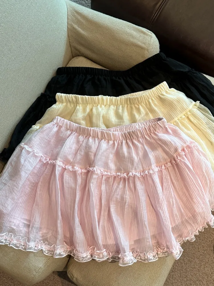 Girls Lace Trim Half Skirt Elastic Waist Anti Exposure Inner Puffy Short Skirt Summer New Style Casual Loose Fit A-Line
Girls Lace Trim Half Skirt Elastic Waist Anti Exposure Inner Puffy Short Skirt Summer New Style Casual Loose Fit A-Line