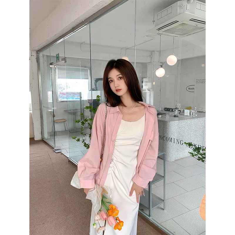 Pink Lazy Sle Sun Protection irt Women's Loose Long irt Air Conditioner irt Thin Model Synthetic Fiber Long Sve Po...
Pink Lazy Sle Sun Protection irt Women's Loose Long irt Air Conditioner irt Thin Model Synthetic Fiber Long Sve Po...