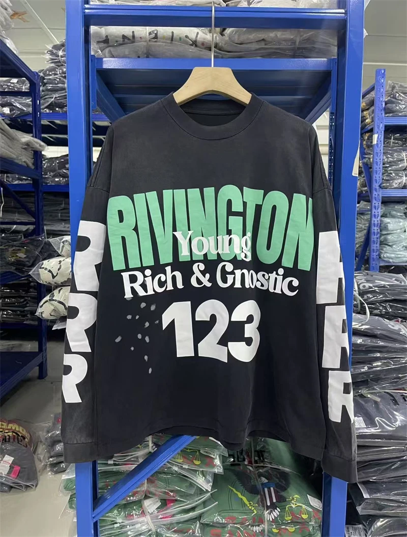 Осень/зима RRR123 High Street с буквенным принтом, хлопковая футболка с круглым вырезом и длинными рукавами, винтажная модная повседневная футболка большого размера 
Осень/зима RRR123 High Street с буквенным принтом, хлопковая футболка с круглым вырезом и длинными рукавами, винтажная модная повседневная футболка большого размера