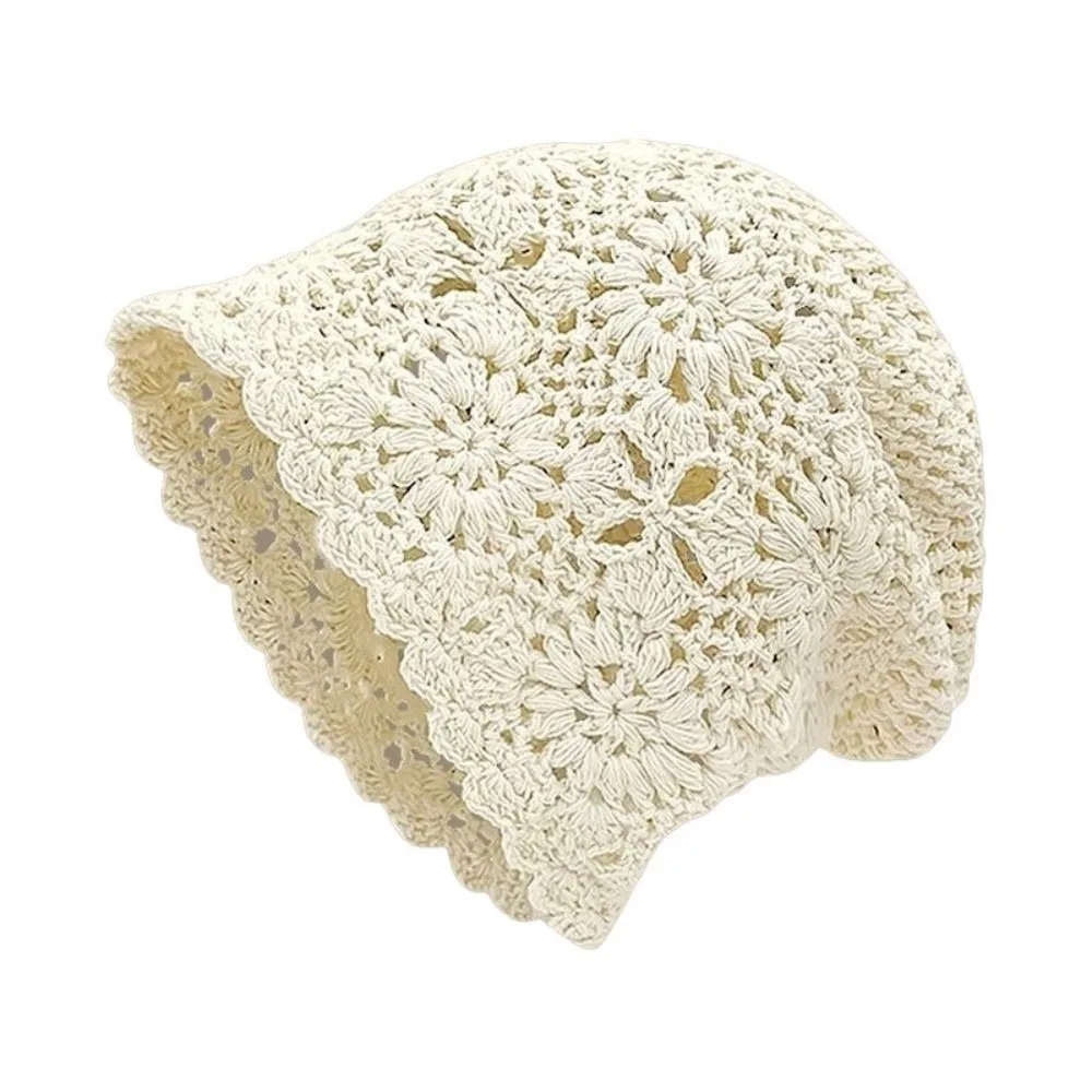 Sweet Bohemian Style Crochet Flower Knitted Hat Handmade Korean Lace Woven Cap Thin Apparel Accessories Ethnic Style Hat Outdoor
Sweet Bohemian Style Crochet Flower Knitted Hat Handmade Korean Lace Woven Cap Thin Apparel Accessories Ethnic Style Hat Outdoor