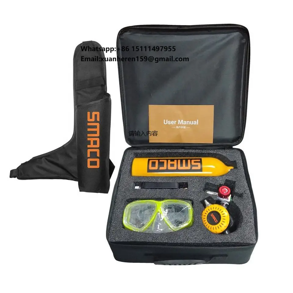 SMACO 2L S700 Pro Diving Equipment Kit Air Oxygen Tank 30-35 Minutes
SMACO 2L S700 Pro Diving Equipment Kit Air Oxygen Tank 30-35 Minutes