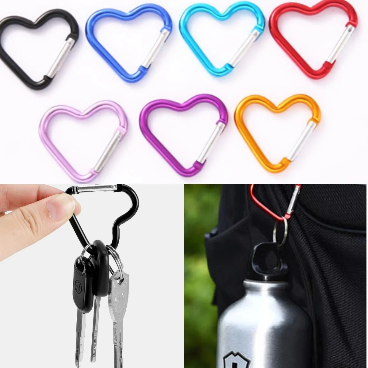 Heart-shaped Aluminum Carabiner Keychain Clip Outdoor Tools Water Bottle Keyring Hook Climbing Camping Travel Kit Hook Accessory
Heart-shaped Aluminum Carabiner Keychain Clip Outdoor Tools Water Bottle Keyring Hook Climbing Camping Travel Kit Hook Accessory