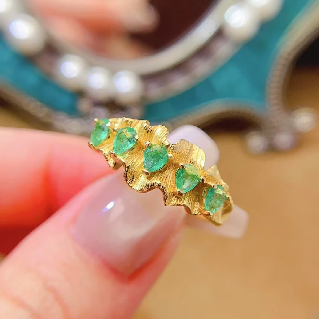 925 Silver designer Emerald Ring 3mm*4mm Natural Emerald silver Ring with 18K gold plating birthday gift for wife 
925 Silver designer Emerald Ring 3mm*4mm Natural Emerald silver Ring with 18K gold plating birthday gift for wife