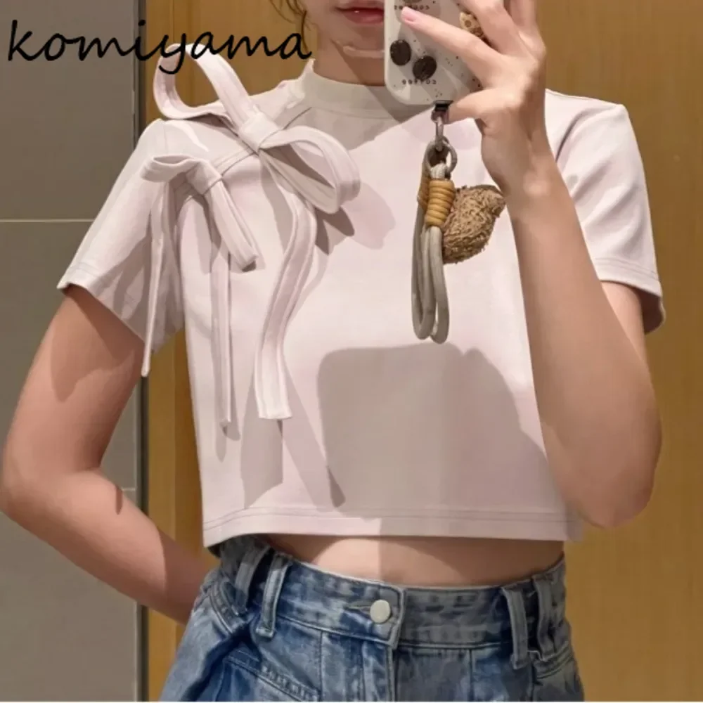Sweet Bow Ropa De Mujer, вязаная женская одежда с короткими рукавами, 2024, одежда с круглым вырезом, японская нежная элегантная футболка Camisetas
Sweet Bow Ropa De Mujer, вязаная женская одежда с короткими рукавами, 2024, одежда с круглым вырезом, японская нежная элегантная футболка Camisetas