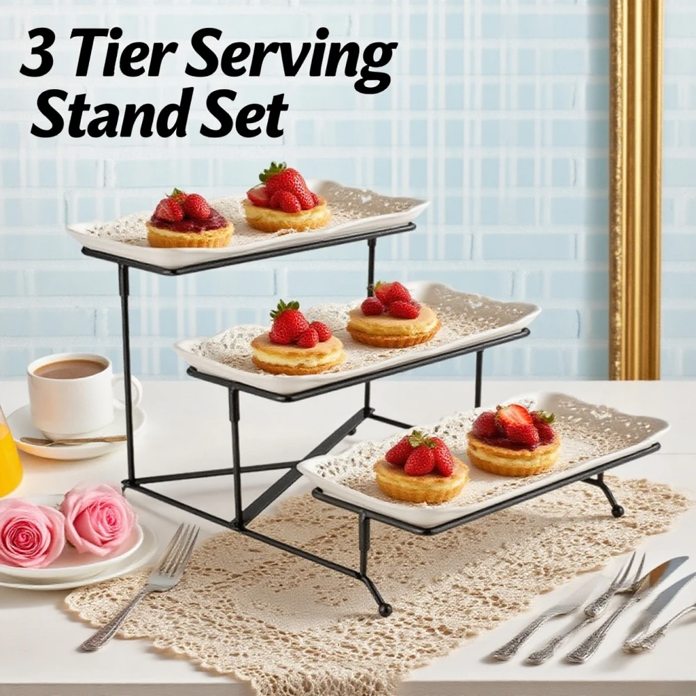 3 Layer Platter Stand Serving Tray Rack Display Tray Rack Dish Shelf Organizer Food Dish Display Stand Kitchen For Dessert Tray
3 Layer Platter Stand Serving Tray Rack Display Tray Rack Dish Shelf Organizer Food Dish Display Stand Kitchen For Dessert Tray