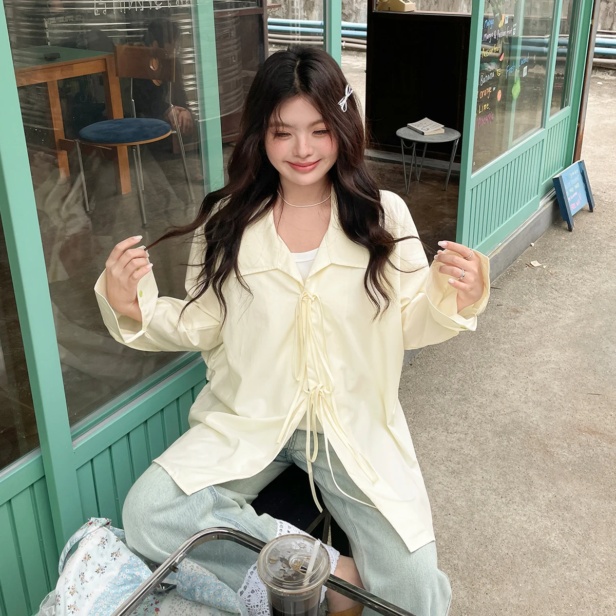 V-Ne Long Sve Loose Fit Knot Belted irt for plus Size Women Spring Summer Faion Casual Polyester Fiber
V-Ne Long Sve Loose Fit Knot Belted irt for plus Size Women Spring Summer Faion Casual Polyester Fiber