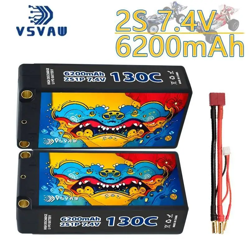 Upgradedl VSVAW 2S RC Lipo Battery 7.4V 6200mAh 130C compatible with 1/10 drift car remote control car hard shell battery
Upgradedl VSVAW 2S RC Lipo Battery 7.4V 6200mAh 130C compatible with 1/10 drift car remote control car hard shell battery