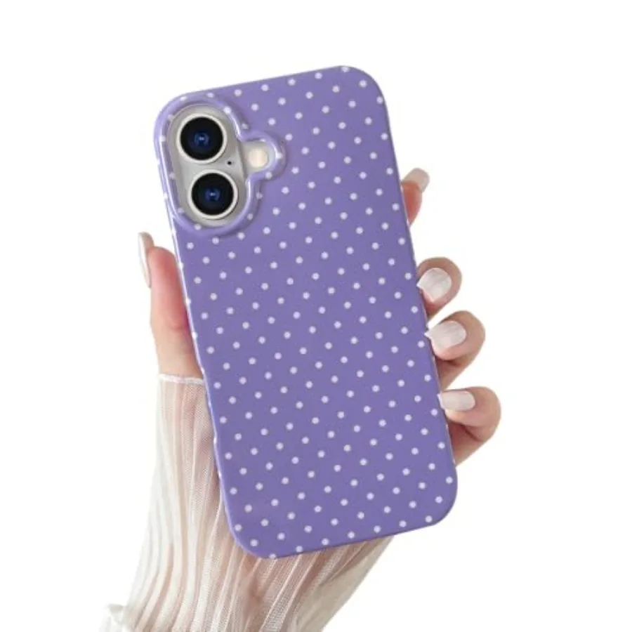 for iPhone 16 Case Cute Polka Dot Phone Case Soft TPU Slim Shockproof Phone Cover for Women Girls, Purple
for iPhone 16 Case Cute Polka Dot Phone Case Soft TPU Slim Shockproof Phone Cover for Women Girls, Purple