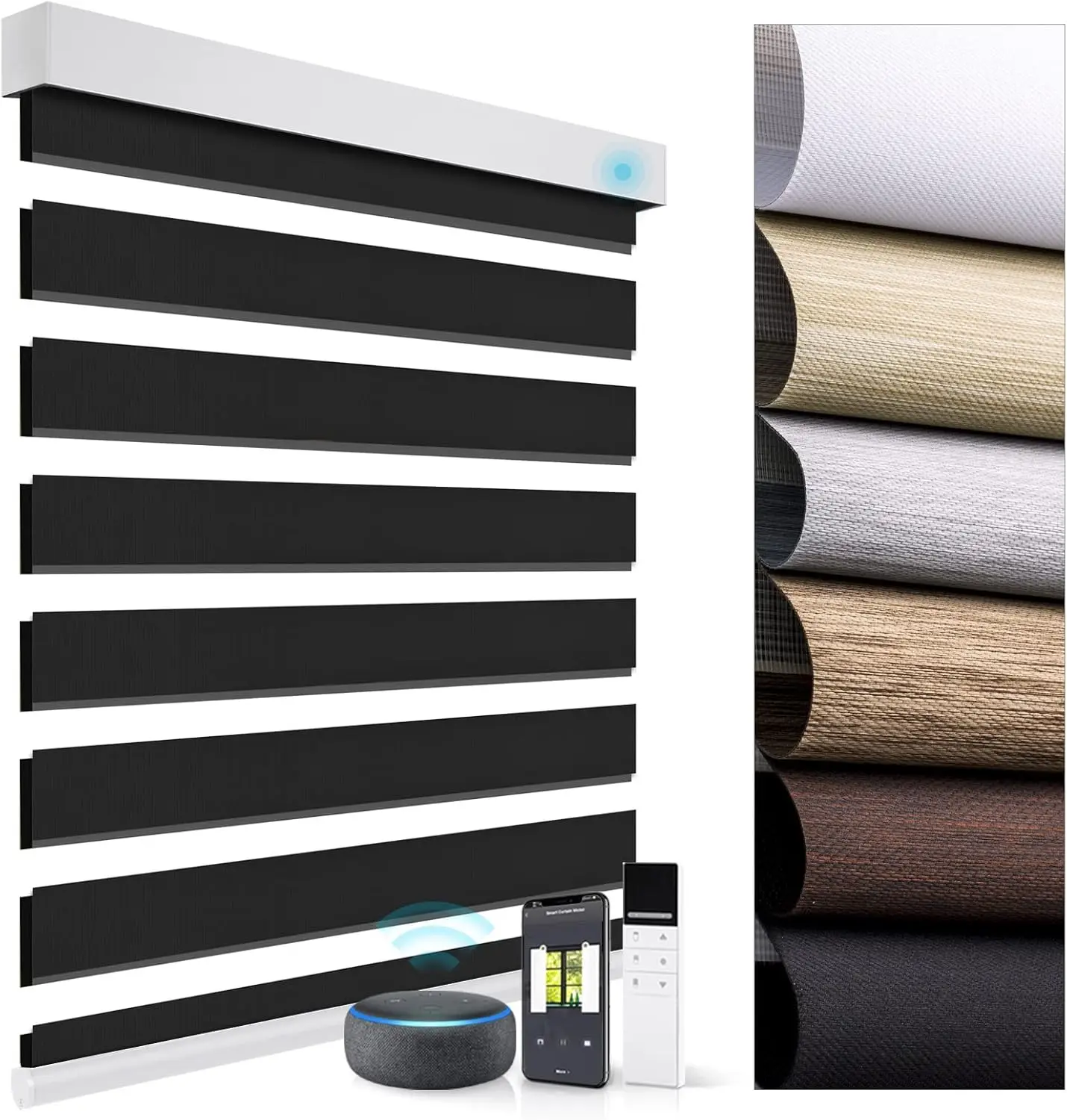 Custom MadeSunroad Smart Motorized Zebra Shades - Blackout Roller Blinds W/Remote
Custom MadeSunroad Smart Motorized Zebra Shades - Blackout Roller Blinds W/Remote
