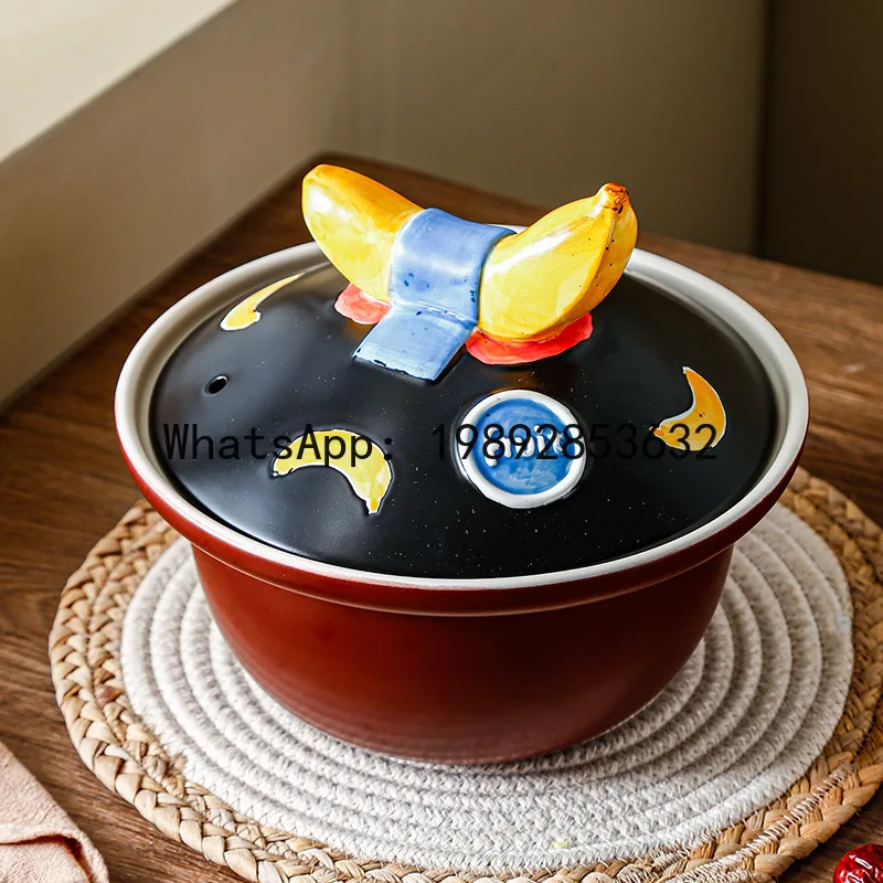 Sg heat-resistant hand-painted banana ceramic casserole - creative design, suitable for open flame, high-value ceramic
Sg heat-resistant hand-painted banana ceramic casserole - creative design, suitable for open flame, high-value ceramic