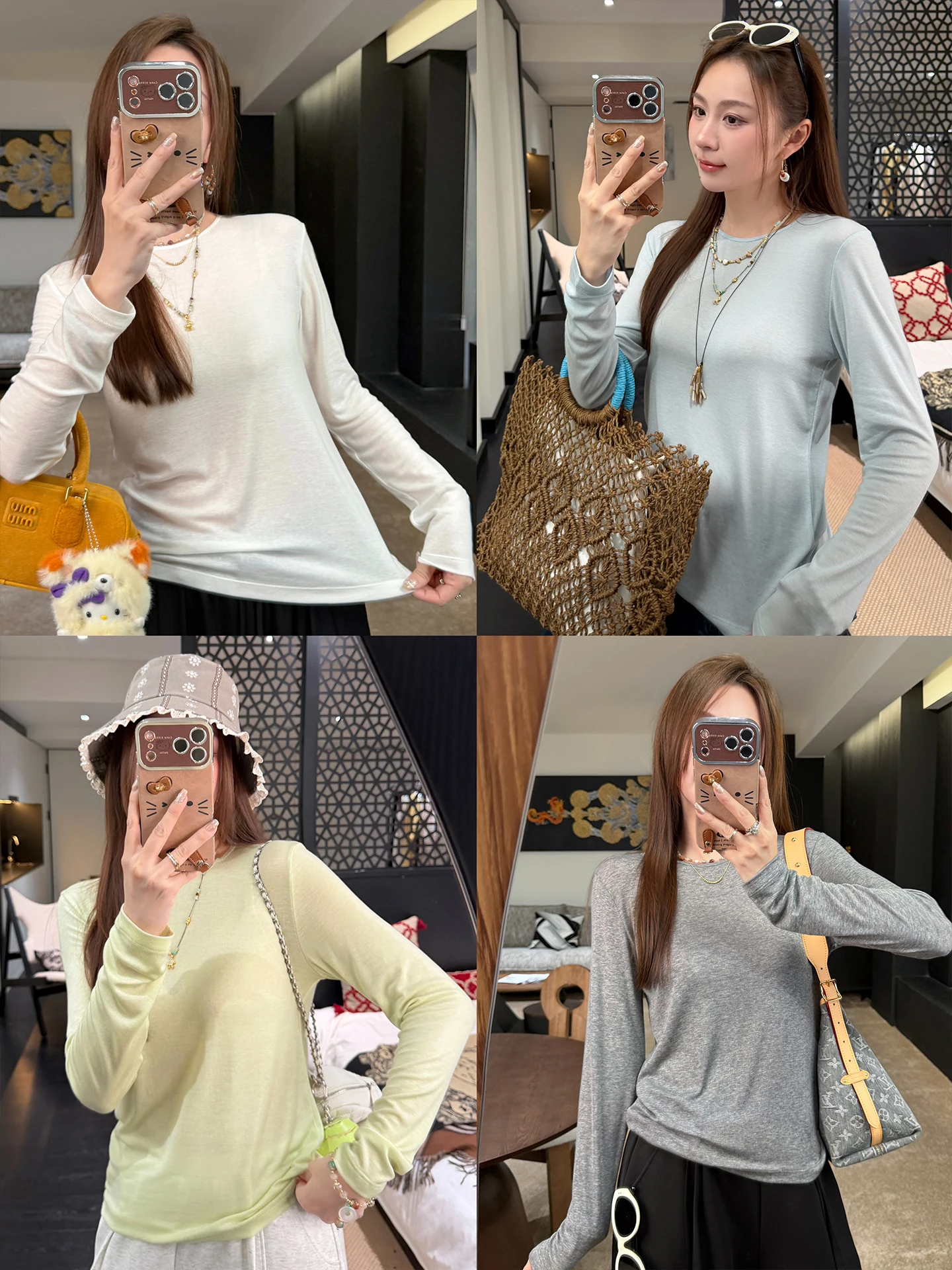 Cool Soft T-Shirt Mask Sensation Wool Classic Style Slimming T-Shirt Korean Version Commute Style Long Sleeve round Neck
Cool Soft T-Shirt Mask Sensation Wool Classic Style Slimming T-Shirt Korean Version Commute Style Long Sleeve round Neck