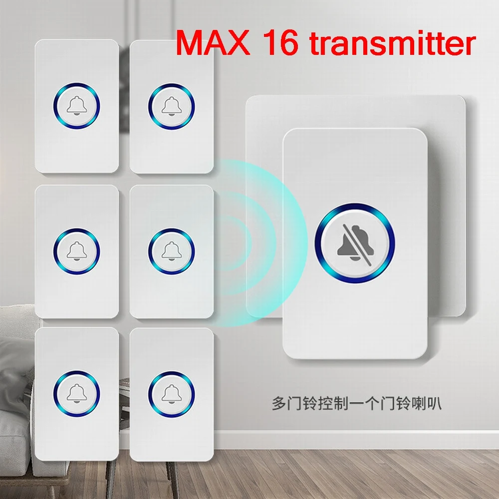Водонепроницаемый беспроводной дверной звонок A209 стандартный, домашний звонок, звонок с дистанционным управлением, 60 музыкальных звонков, 4 громкости, вилка стандарта США, переменный ток 110-240 В 
Водонепроницаемый беспроводной дверной звонок A209 стандартный, домашний звонок, звонок с дистанционным управлением, 60 музыкальных звонков, 4 громкости, вилка стандарта США, переменный ток 110-240 В