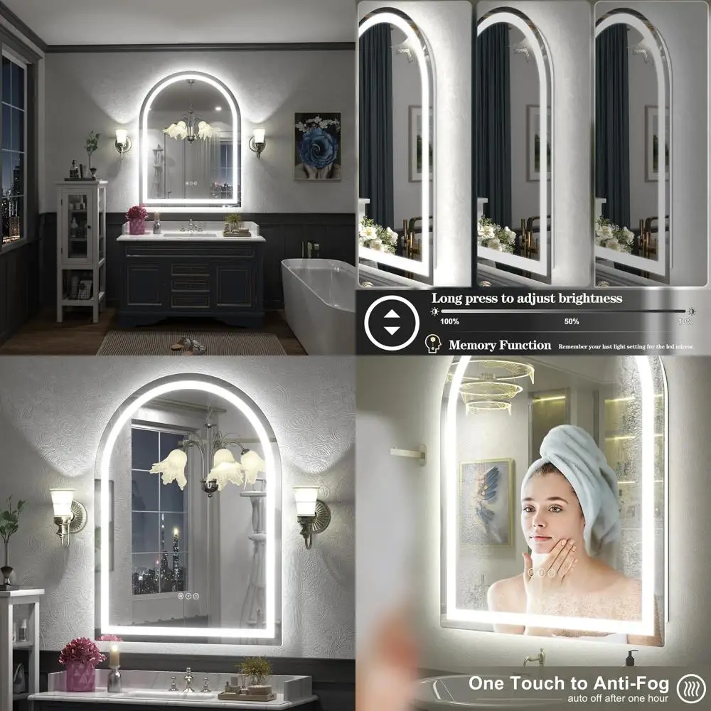 30x42 Inch LED Backlit Vanity Mirror with Dimmable Lights, Anti-Fog, 3 Colors, Memory Function, Shatterproof, ETL Certified
30x42 Inch LED Backlit Vanity Mirror with Dimmable Lights, Anti-Fog, 3 Colors, Memory Function, Shatterproof, ETL Certified