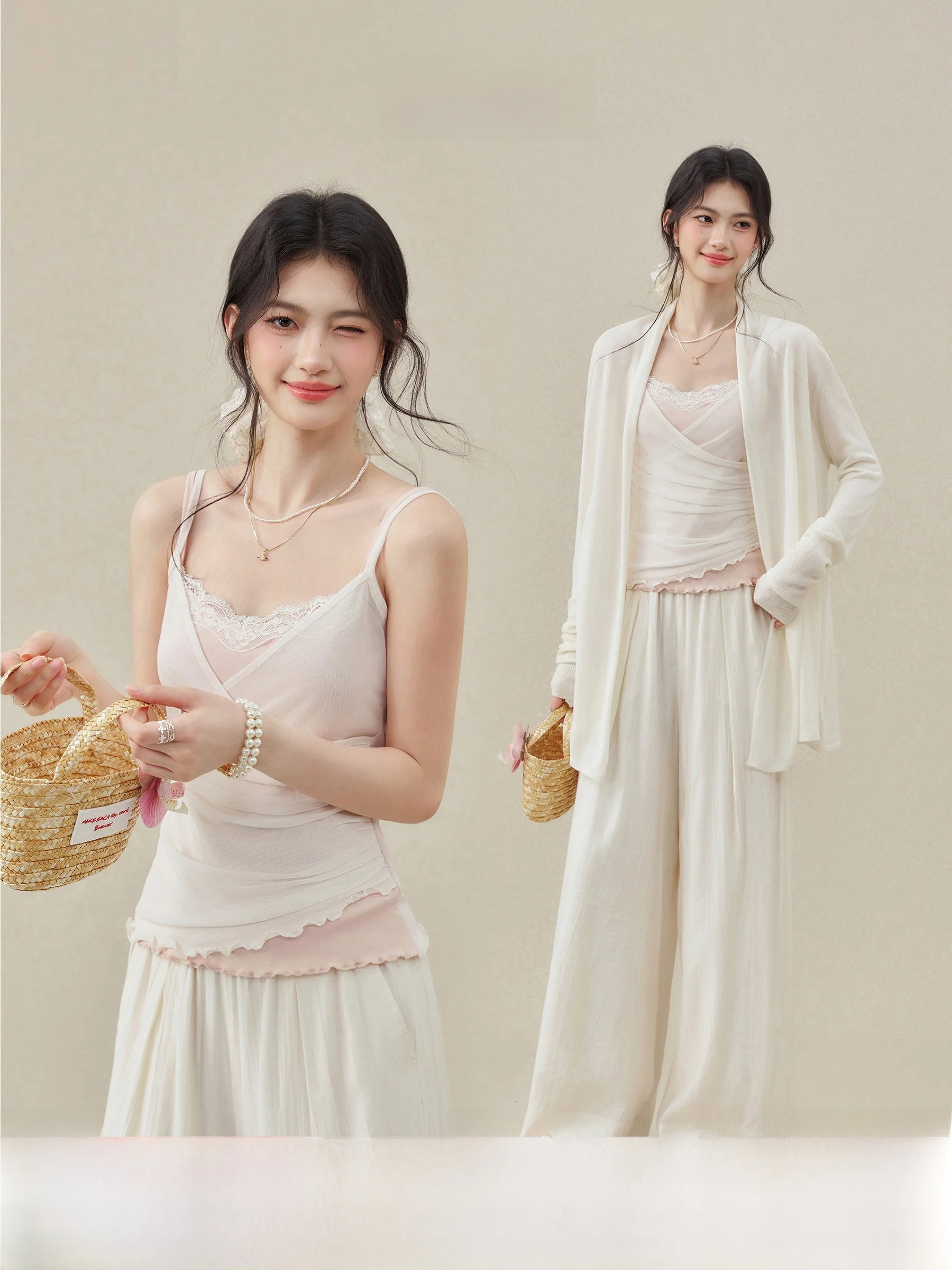 Xiao Mei plus Size "Apricot Phoenix Soft Shawl" Summer Outfit Sun Protection Cardigan Two-Piece Set V-neck Pleated Casual Style
Xiao Mei plus Size "Apricot Phoenix Soft Shawl" Summer Outfit Sun Protection Cardigan Two-Piece Set V-neck Pleated Casual Style