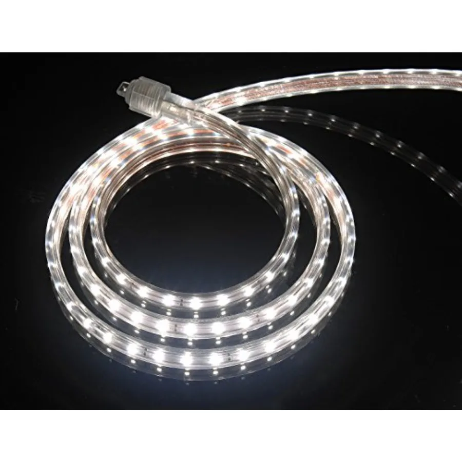 UL Listed 50 Feet 5500 Lumen Dimmable 110-120V AC Flexible Flat LED Strip Rope Light 930 Units 3528 SMD LEDs Indoor Outdoor Use
UL Listed 50 Feet 5500 Lumen Dimmable 110-120V AC Flexible Flat LED Strip Rope Light 930 Units 3528 SMD LEDs Indoor Outdoor Use