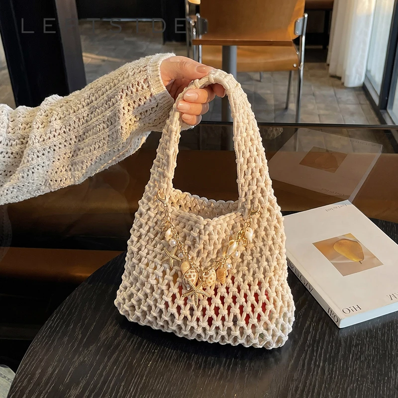 Women's Rope-Woven Net Bucket Shoulder Bag Tote Bags Vacation Fresh Aesthetic Daily Beach Casual Handbags 2026 Summer New
Women's Rope-Woven Net Bucket Shoulder Bag Tote Bags Vacation Fresh Aesthetic Daily Beach Casual Handbags 2026 Summer New