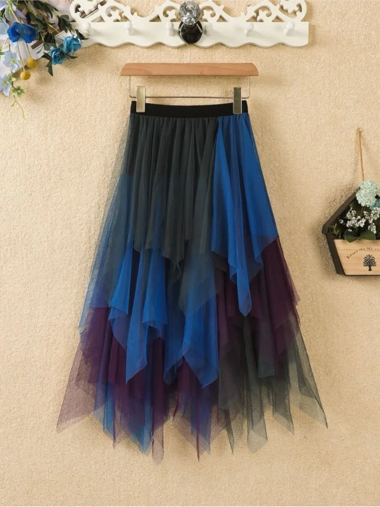 Women 2025 Summer Fashion Loose Irregular Patchwork Mesh High Waist All-match Thin Yarn Skirt Fairy Wind Party Prom Lady Outfits
Women 2025 Summer Fashion Loose Irregular Patchwork Mesh High Waist All-match Thin Yarn Skirt Fairy Wind Party Prom Lady Outfits