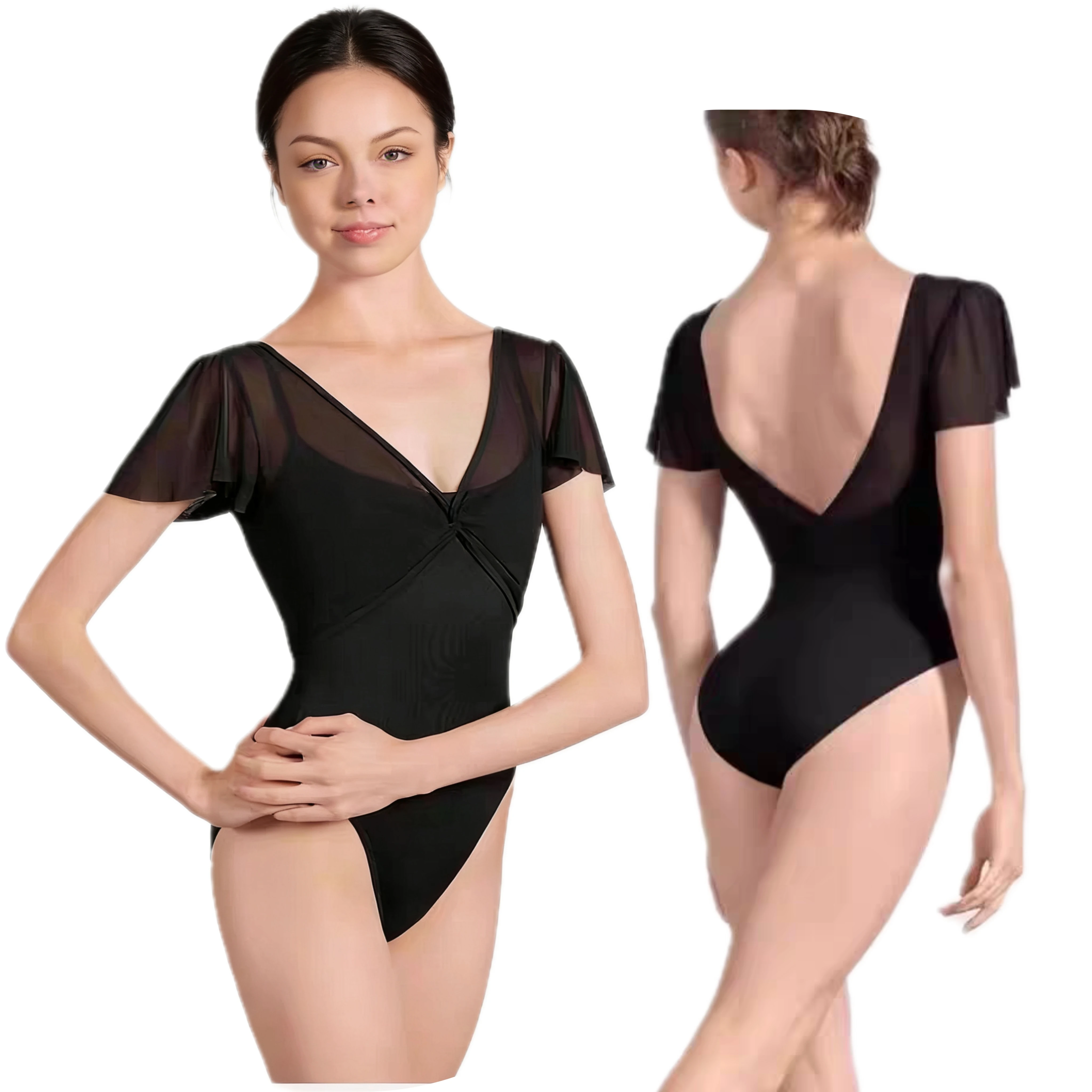 Girls' ballet leotard with flying sleeves and netting dance practice suit for adults yoga suit.
Girls' ballet leotard with flying sleeves and netting dance practice suit for adults yoga suit.
