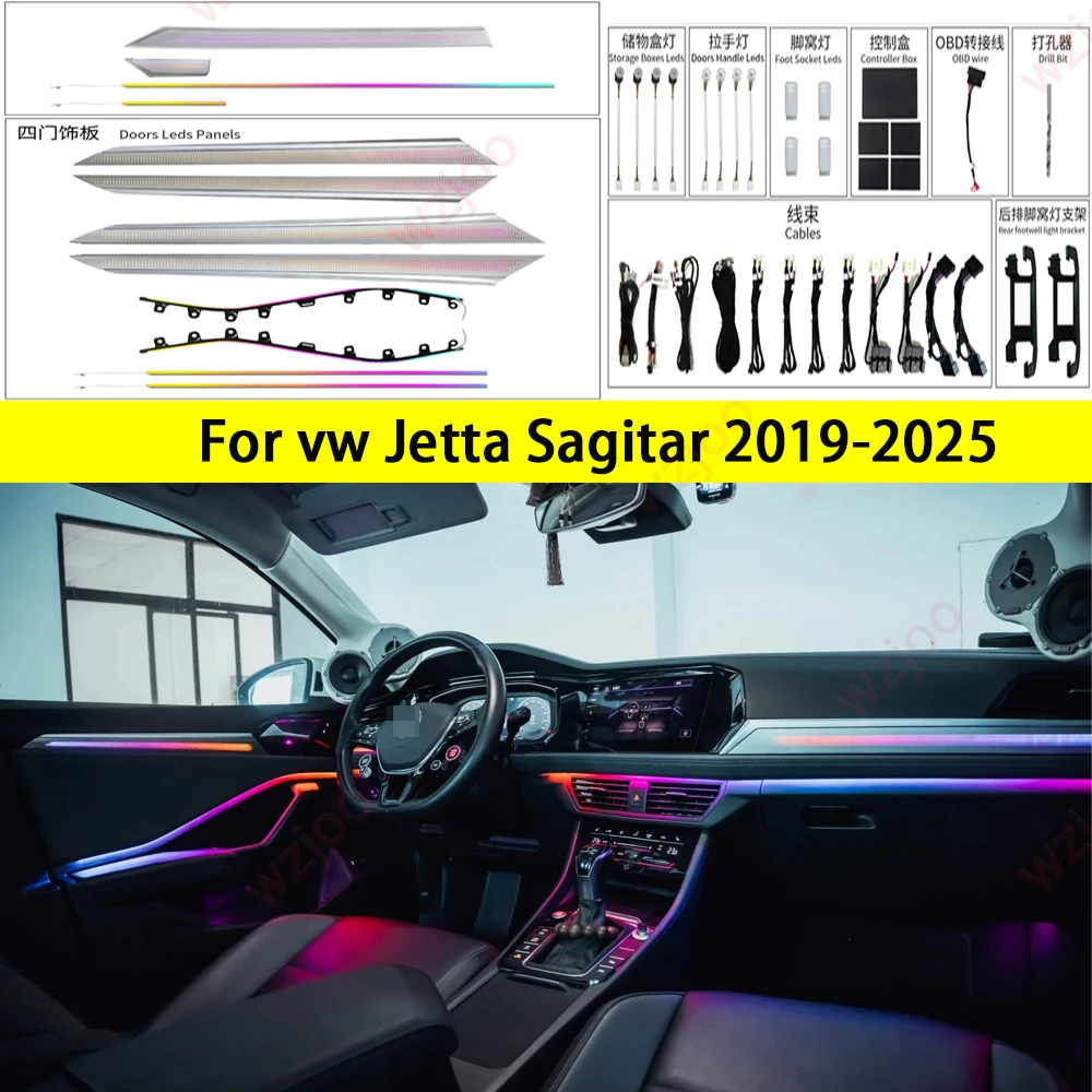 Светодиодный окружающий свет для Volkswagen VW Sagitar Jetta 2019-2025, автомобильное внутреннее освещение, обновление автомобильных аксессуаров, атмосферная лампа
Светодиодный окружающий свет для Volkswagen VW Sagitar Jetta 2019-2025, автомобильное внутреннее освещение, обновление автомобильных аксессуаров, атмосферная лампа