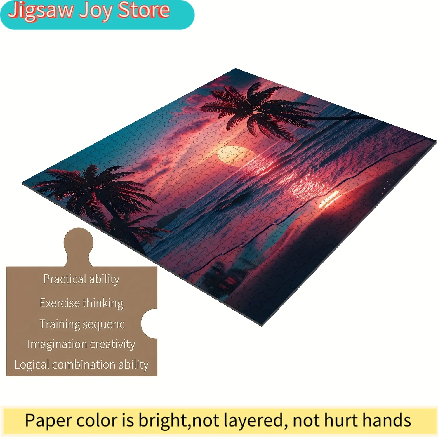 Jigsaw Puzzle - Red Flame Coconut Beach Sunset Wooden Brain Teaser with Vibrant Colors, Intermediate Challenge for & Families
Jigsaw Puzzle - Red Flame Coconut Beach Sunset Wooden Brain Teaser with Vibrant Colors, Intermediate Challenge for & Families